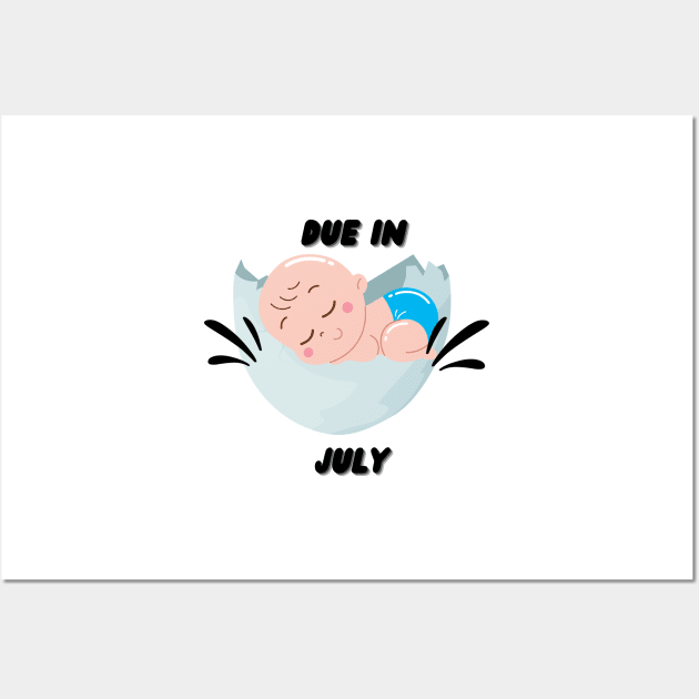 Due in July Baby Gift Wall Art by mebcreations